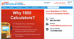 Desktop Screenshot of 1800calculators.com